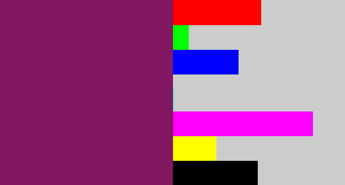 Hex color #811861 - darkish purple