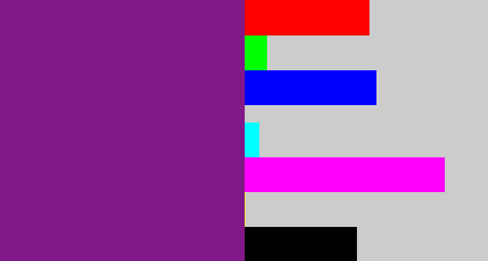 Hex color #811889 - purple
