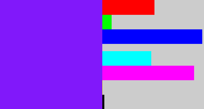 Hex color #8118fa - purply blue