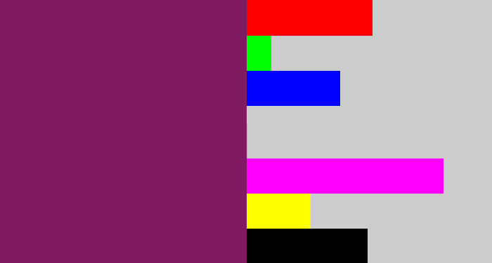 Hex color #811a60 - darkish purple