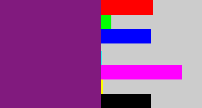 Hex color #811a7e - darkish purple