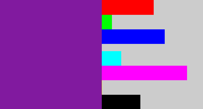 Hex color #811a9f - purple