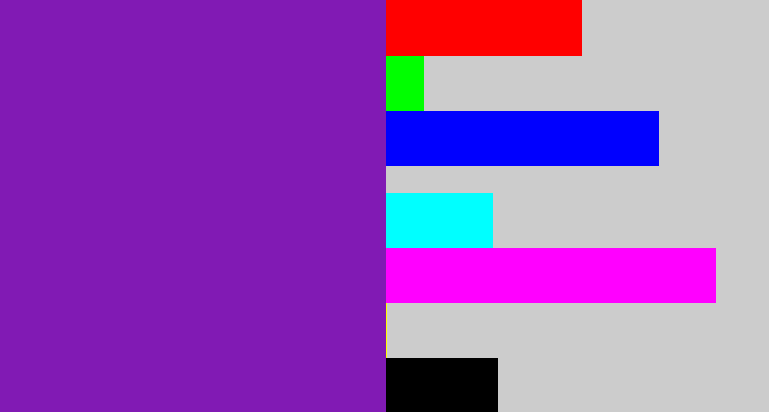 Hex color #811ab4 - purple