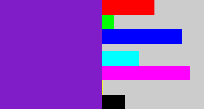 Hex color #811dc8 - purple/blue