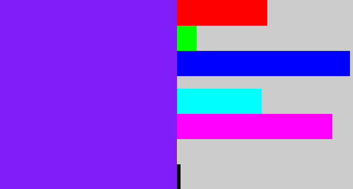 Hex color #811df9 - purply blue
