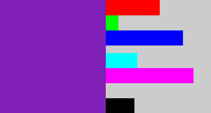 Hex color #811fb9 - purple