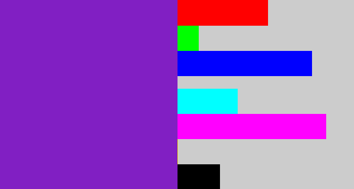 Hex color #811fc3 - purple/blue