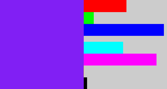Hex color #811ff4 - purply blue