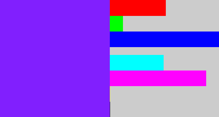 Hex color #811ffe - purply blue