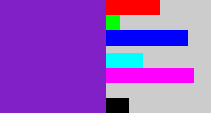 Hex color #8120c6 - purple/blue
