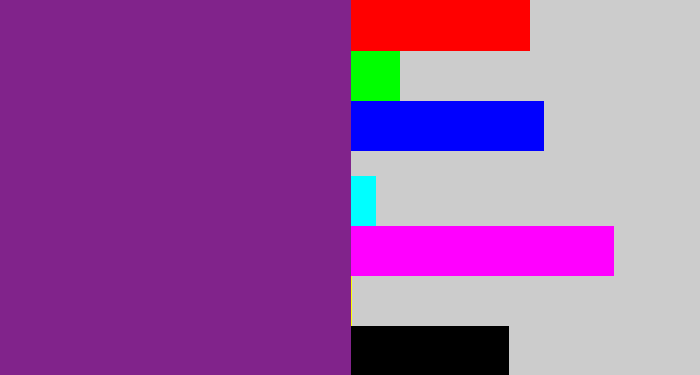 Hex color #81238b - purple