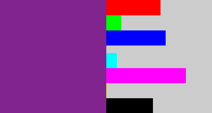 Hex color #81248f - purple