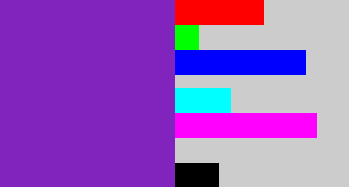 Hex color #8124be - purple