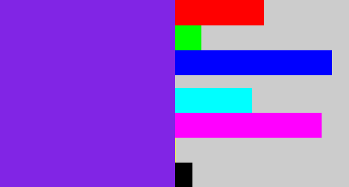 Hex color #8125e5 - bluish purple