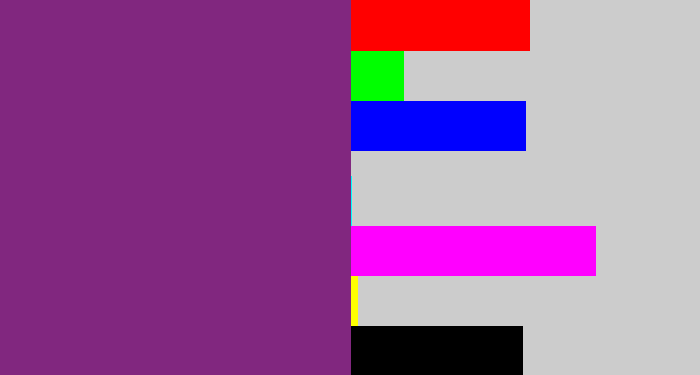 Hex color #81277f - darkish purple