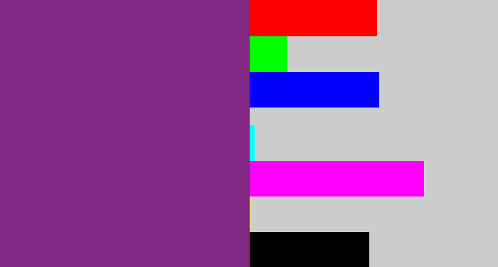 Hex color #812784 - warm purple