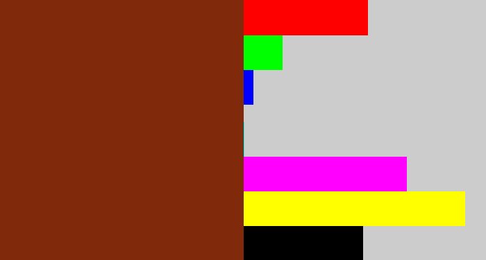 Hex color #812a0b - reddish brown