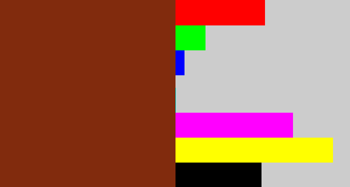 Hex color #812b0d - reddish brown