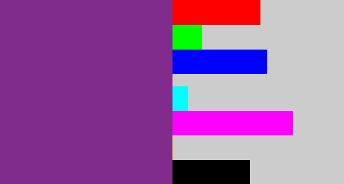 Hex color #812b8d - purple
