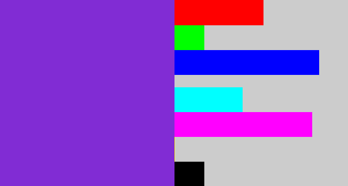 Hex color #812cd4 - bluish purple