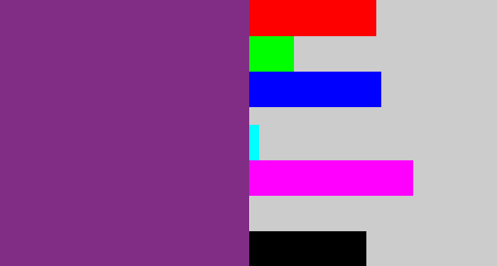 Hex color #812d86 - warm purple