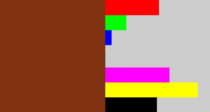 Hex color #813210 - reddish brown