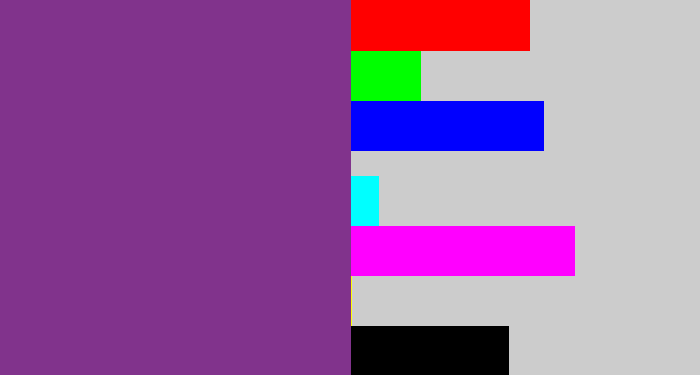 Hex color #81338c - warm purple
