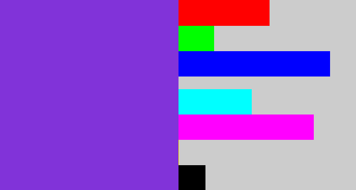 Hex color #8133d9 - bluish purple