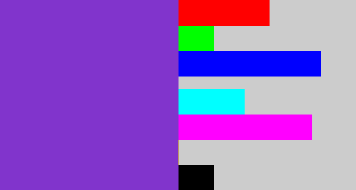 Hex color #8134cc - bluish purple