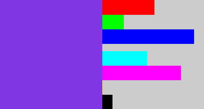 Hex color #8135e5 - bluish purple
