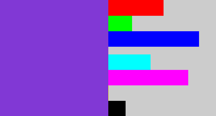 Hex color #8138d5 - bluish purple