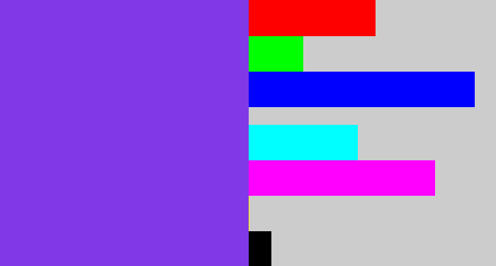 Hex color #8139e8 - bluish purple
