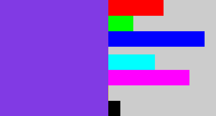 Hex color #813ae4 - bluish purple
