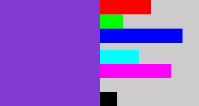 Hex color #813bd3 - bluish purple