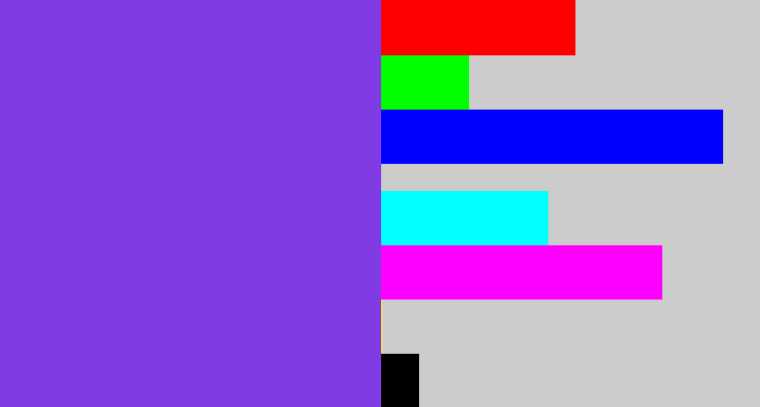 Hex color #813be5 - bluish purple