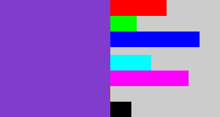 Hex color #813cce - bluish purple
