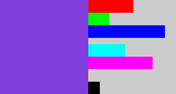 Hex color #813cdd - bluish purple