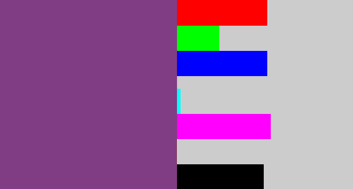Hex color #813d83 - light eggplant
