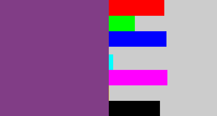 Hex color #813d86 - light eggplant