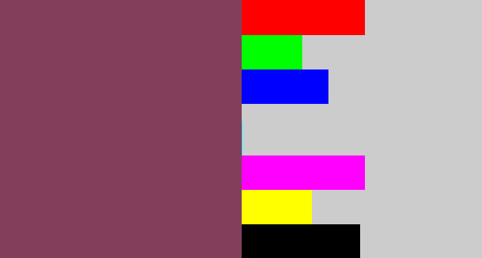 Hex color #813f5c - dark mauve