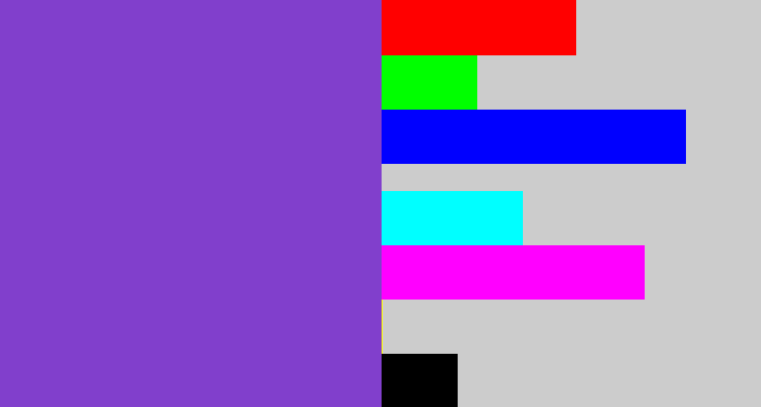 Hex color #813fcc - bluey purple