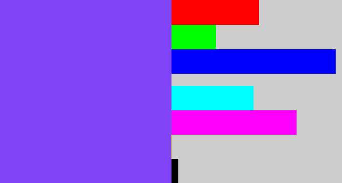 Hex color #8143f6 - bluish purple