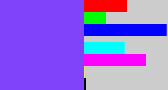 Hex color #8143fa - bluish purple