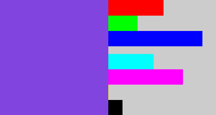 Hex color #8144de - purpley