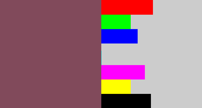 Hex color #814a5b - dark mauve
