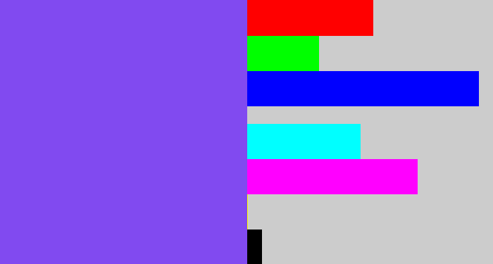 Hex color #814af0 - purpley