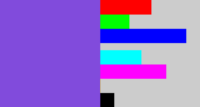 Hex color #814bdc - purpley