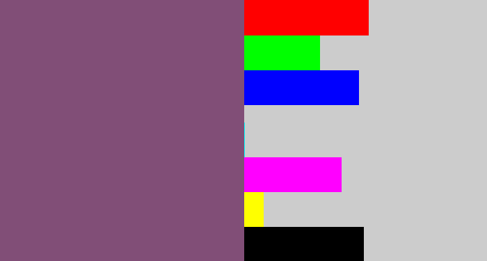Hex color #814e77 - dull purple