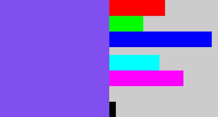 Hex color #814ef0 - purpley