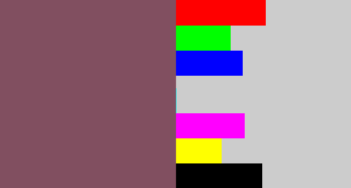 Hex color #814f60 - dark mauve